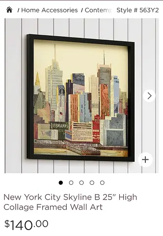 Framed 25" New York City Skyline Collage Wall Art