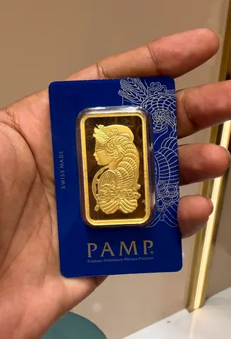 PAMP Suisse 100 gram 24k Gold Bar in Assay Card - Fortuna Design