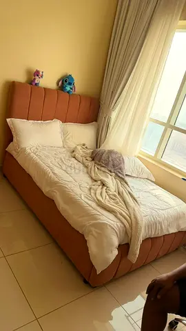 Upholstered double bed with headboard - good condition