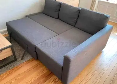 Grey Fabric Pull Out Sofa Bed