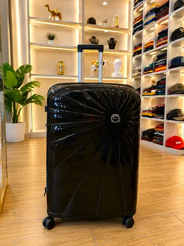 Luggage 32 size largest trolly bag polypropylene 360 spinner wheel with extension zipper