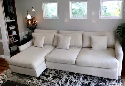 Excellent perfect condition crate and barrel beige color lshape sofa