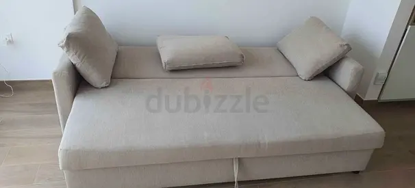 Comfortable Fabric Sofa Bed with Cushions