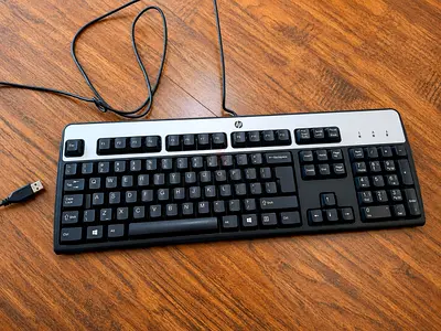 HP Wired USB Keyboard — Full-size, Good Working Condition