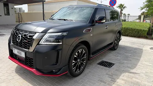 Nissan Patrol Nismo 2021 V8, finished in matte black, in perfect condition
