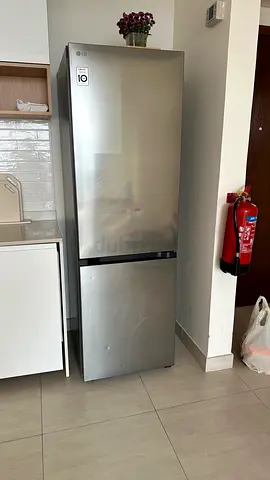 LG Silver Bottom-Freezer Fridge — 2-Door, Good Condition