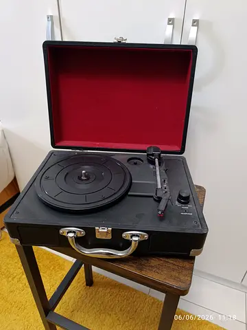 Portable Record Player with Queen Hits Record