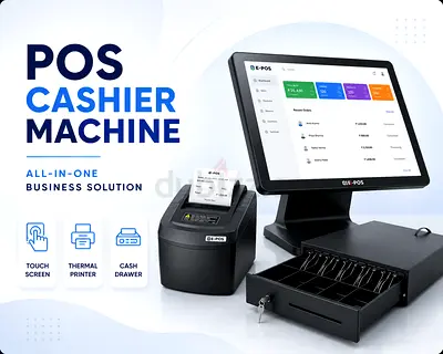 Retail POS Machine with Cash Drawer Thermal Printer + software + apps
