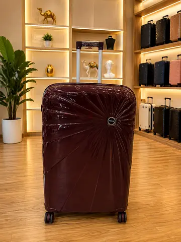 Luggage 32 size largest trolly bag polypropylene 360 spinner wheel with extension zipper
