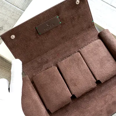 Rolex Leather 3-Watch Pouch