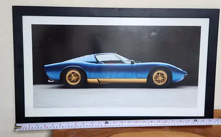 Framed Lamborghini Miura P400 SV Classic Car Art Print / Poster