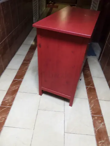 Solid Wood Console Table / Narrow Side Table - Red Finish