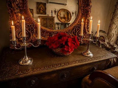 2 silve candles holders