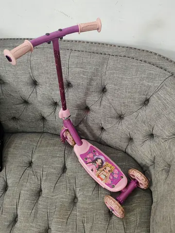 Pink 3-Wheel Kids Scooter with Princess Design - Good Condition