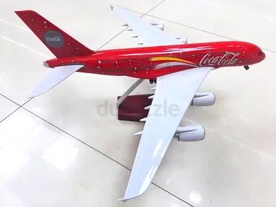 Coca-Cola Branded Red A380 Model Airplane - Collectible Display Piece