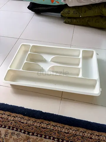 IKEA White Plastic Cutlery/Utensil Drawer Organizer