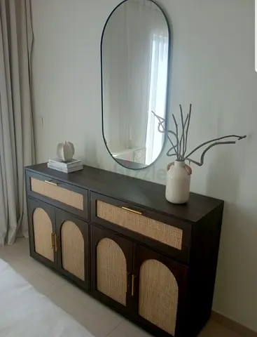 Rattan console table