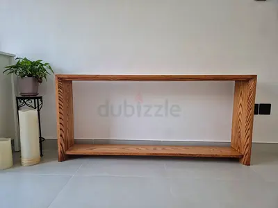 Solid Oak Console Table / TV Stand - Minimalist Design