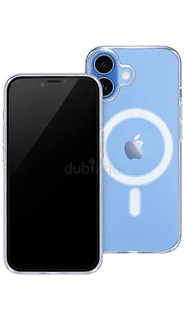 iPhone with MagSafe clear blue case - Excellent condition
