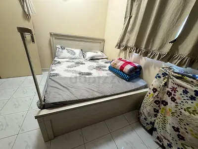 Queen bed frame with storage and mattress not included - light wood finish