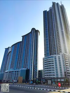 Two-bedroom apartment for rent - City view - Corniche Tower - Maid's room-Central air conditioning -