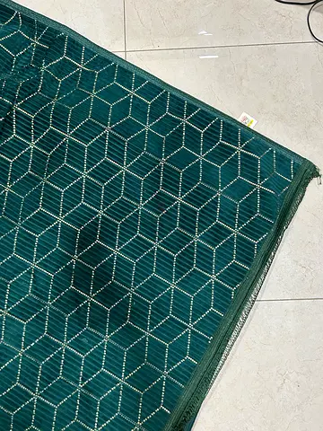 Teal geometric patterned area rug - good condition