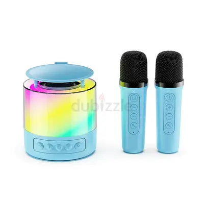 Portable Bluetooth Karaoke Speaker with 2 Wireless Mics - Light Up