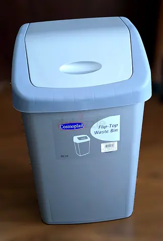 Cosmoplast 20L Swing Lid Bin - Grey