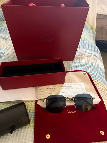 Cartier Rimless Sunglasses with Case and Box