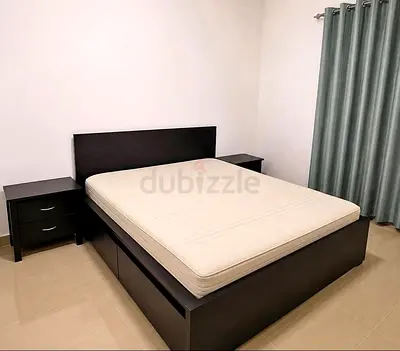 Ikea King Bed with Mattress and 2 storage drawers underneath