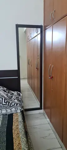 Full-Length Wall Mirror with Black Frame - Good Condition
