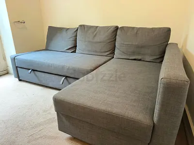 Grey L-Shaped Sofa Bed