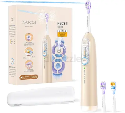 Soocas NEOS II Ultra Electric Toothbrush with Water Flosser, Champagne Gold