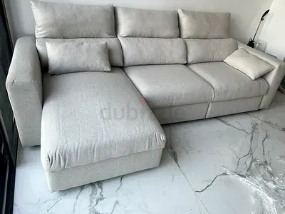 IKEA Esklstuna L Shape Sofa Bed Beige