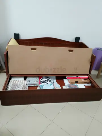 Single bed with large under-bed storage, good condition