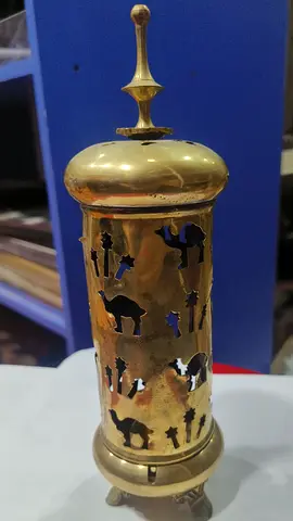 Vintage brass incense burner with camel design 24cm height