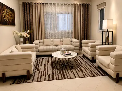 Beige Modern Sofa Set with Armchairs