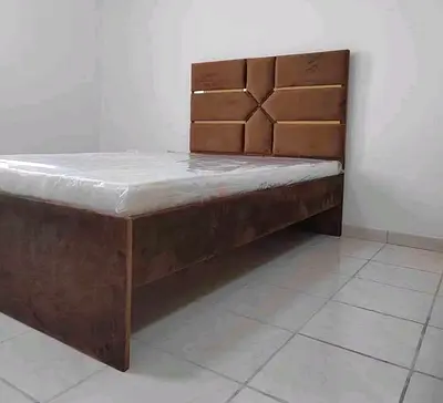 Single size upholstered bed with headboard - good condition