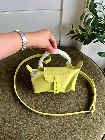 Small Yellow Crossbody Mini Handbag with Top Handle