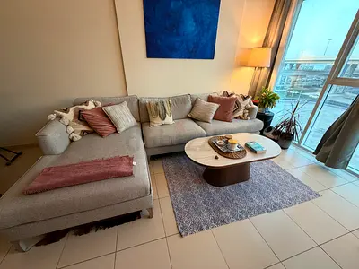 Light grey L-shaped sectional sofa with chaise - good condition (homecenter )