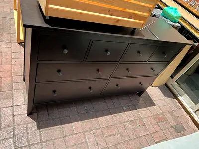 Black 8-Drawer Dresser Hemnes Style