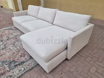 Available high quality crate & barrel l sahpe sofa