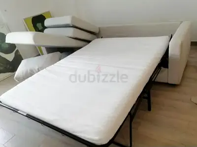 Vimle IKEA Comfortable fold out sofa bed in cream fabric