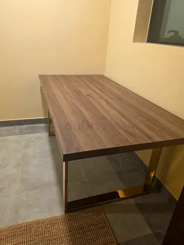 Wooden Dining Table with Metal Legs - Good Condition - Size 180 x 90