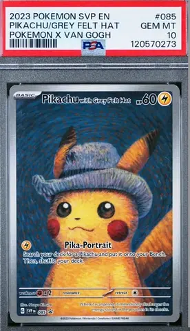 PSA 10 Pikachu 'Grey Felt Hat' Van Gogh Pokémon SVP EN –  2023 #085 Pokemon