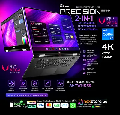 Dell Precision X360 Fold- i7 + 4K VEGA Graphics - Slimmest 15" 2in1 - xps zbook dragonfly yoga