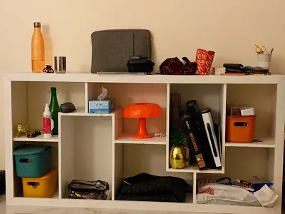 White modular shelving unit / display bookcase - good condition