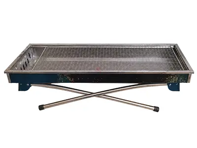 Portable Stainless Steel Charcoal BBQ Grill - Foldable Legs