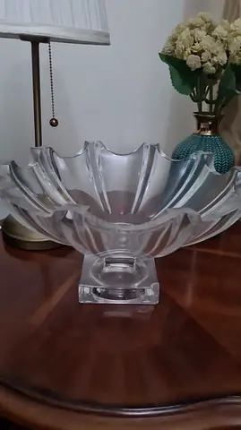 Clear Decorative Glass Fruit Bowl / Centerpiece