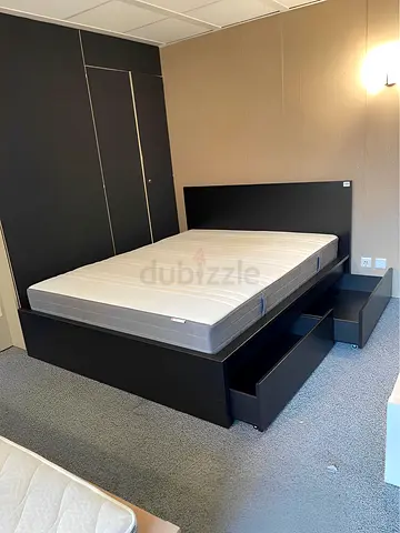 Ikea malm king storage bed with ikea mattress 180*200